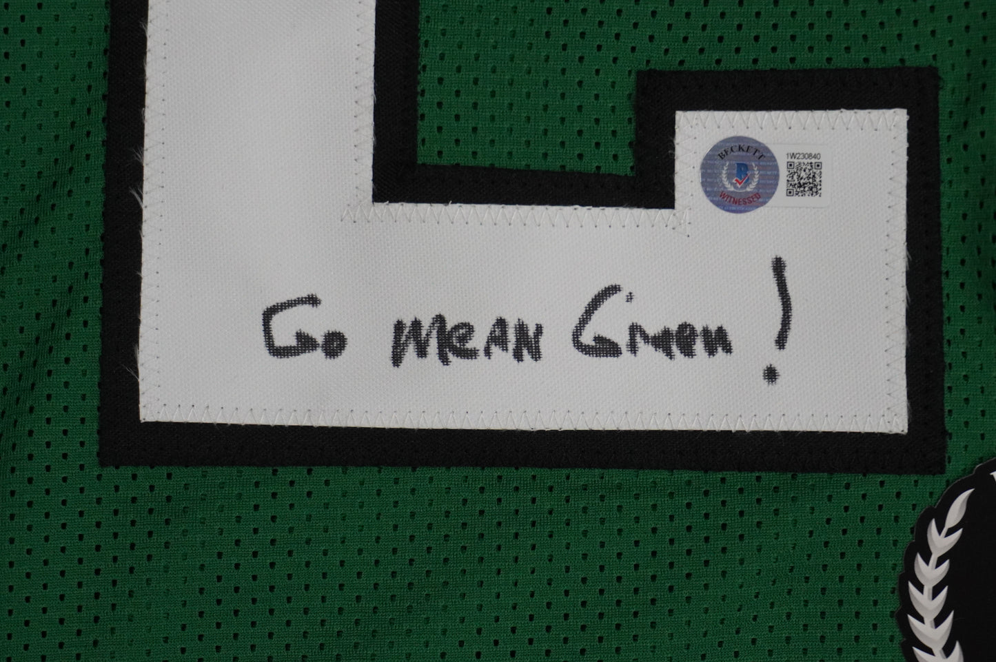 KEVIN VON ERICH ADKISSON NORTH TEXAS MEAN GREEN SIGNED JERSEY Size 3XL BAS