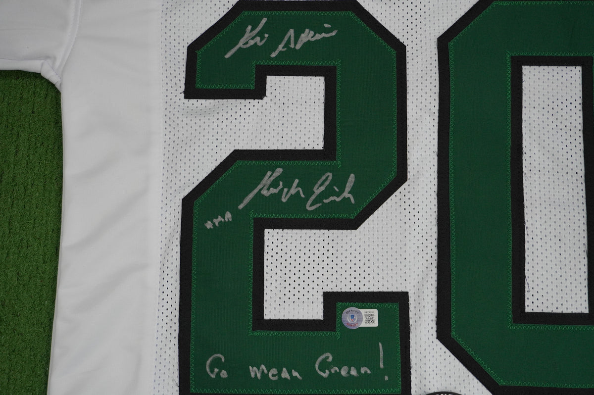 KEVIN VON ERICH ADKISSON NORTH TEXAS MEAN GREEN SIGNED White JERSEY Size M BAS