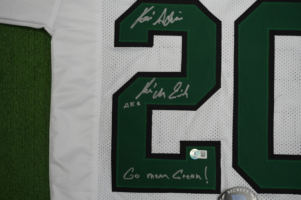KEVIN VON ERICH ADKISSON NORTH TEXAS MEAN GREEN SIGNED White JERSEY Size M BAS