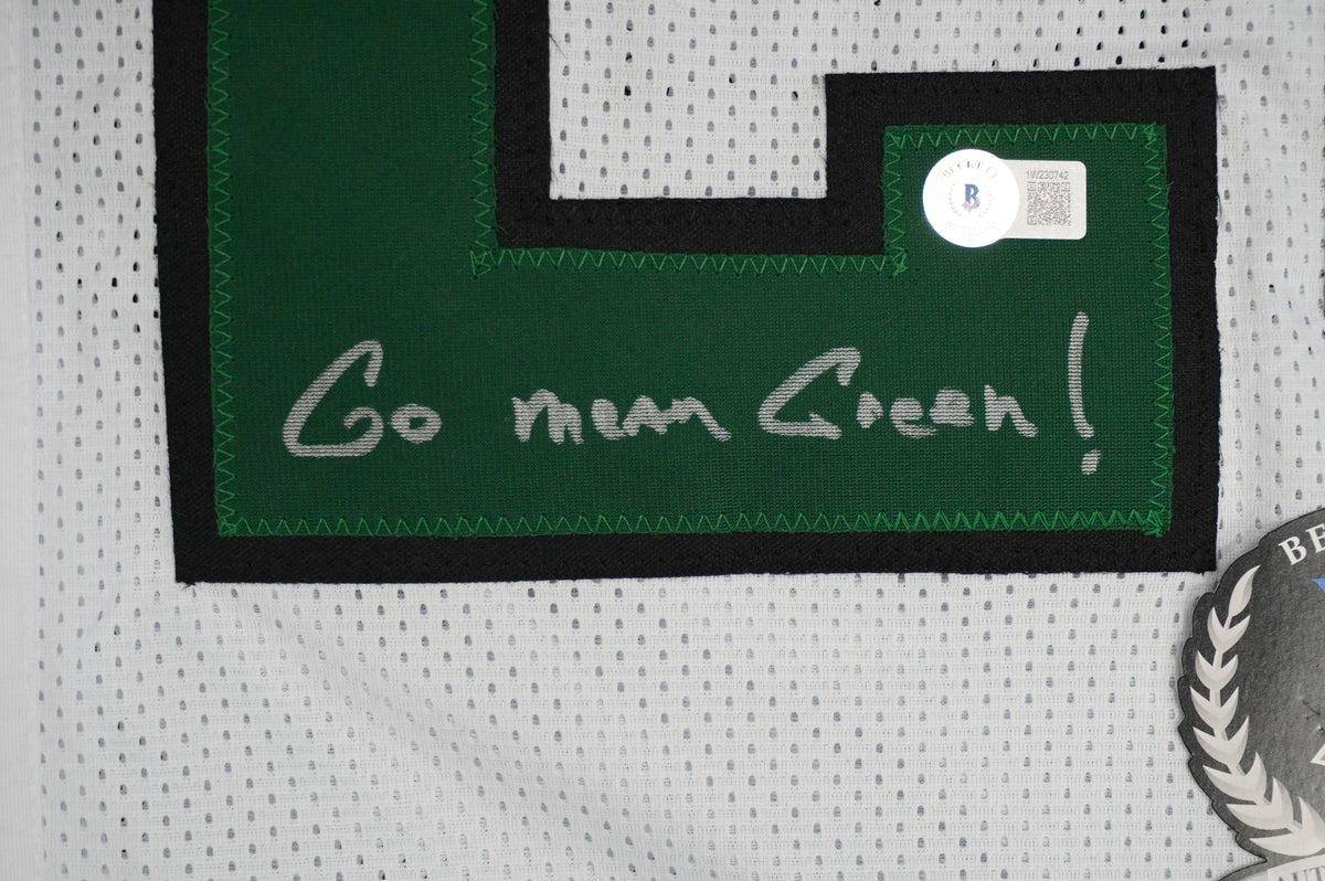 KEVIN VON ERICH ADKISSON NORTH TEXAS MEAN GREEN SIGNED White JERSEY Size M BAS