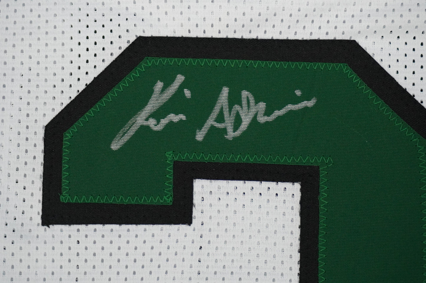 KEVIN VON ERICH ADKISSON NORTH TEXAS MEAN GREEN SIGNED White JERSEY Size M BAS
