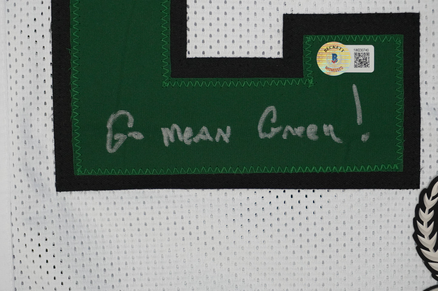 KEVIN VON ERICH ADKISSON NORTH TEXAS MEAN GREEN SIGNED White JERSEY Size M BAS