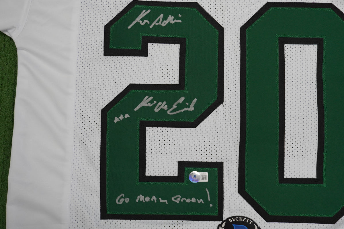KEVIN VON ERICH ADKISSON NORTH TEXAS MEAN GREEN SIGNED White JERSEY Size L BAS