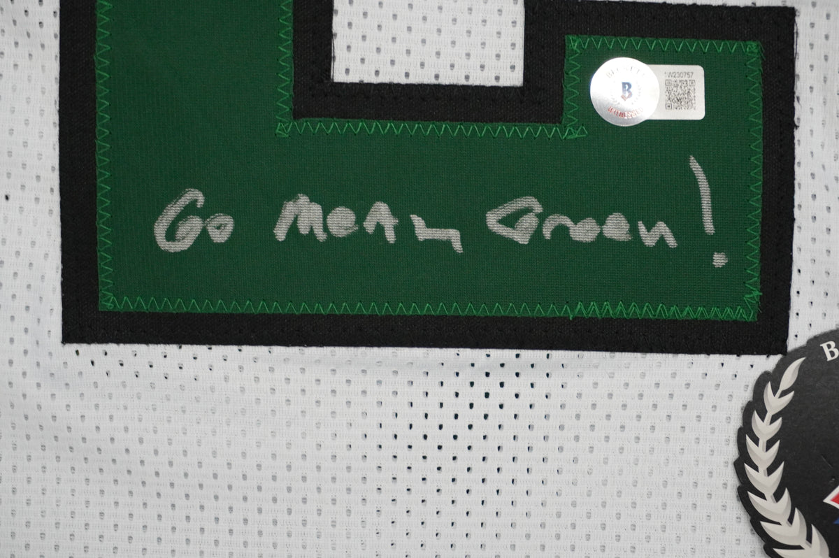 KEVIN VON ERICH ADKISSON NORTH TEXAS MEAN GREEN SIGNED White JERSEY Size L BAS