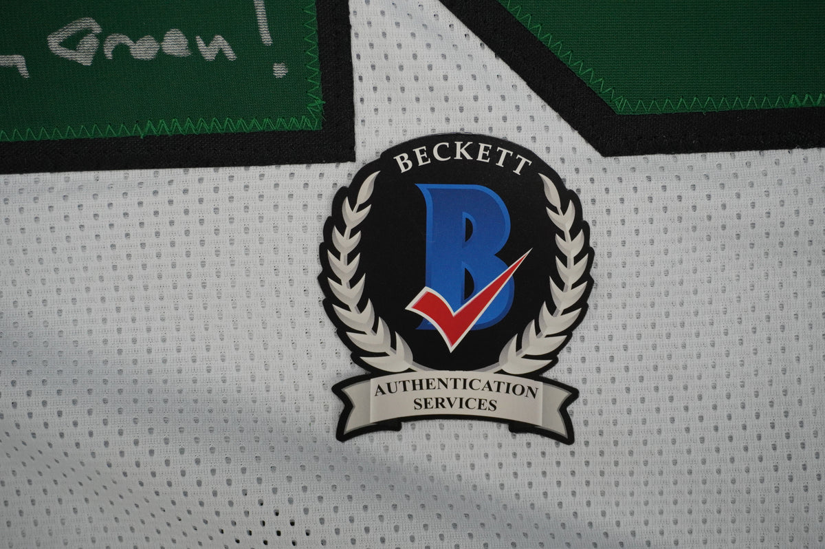 KEVIN VON ERICH ADKISSON NORTH TEXAS MEAN GREEN SIGNED White JERSEY Size L BAS