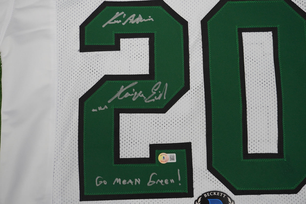 KEVIN VON ERICH ADKISSON NORTH TEXAS MEAN GREEN SIGNED White JERSEY Size L BAS