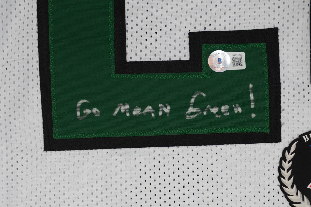 KEVIN VON ERICH ADKISSON NORTH TEXAS MEAN GREEN SIGNED White JERSEY Size L BAS