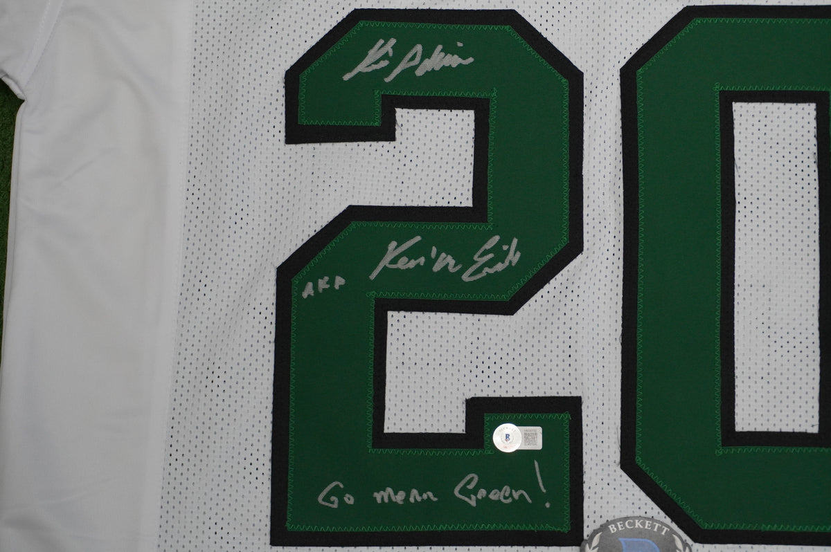 KEVIN VON ERICH ADKISSON NORTH TEXAS MEAN GREEN SIGNED White JERSEY Size XL BAS