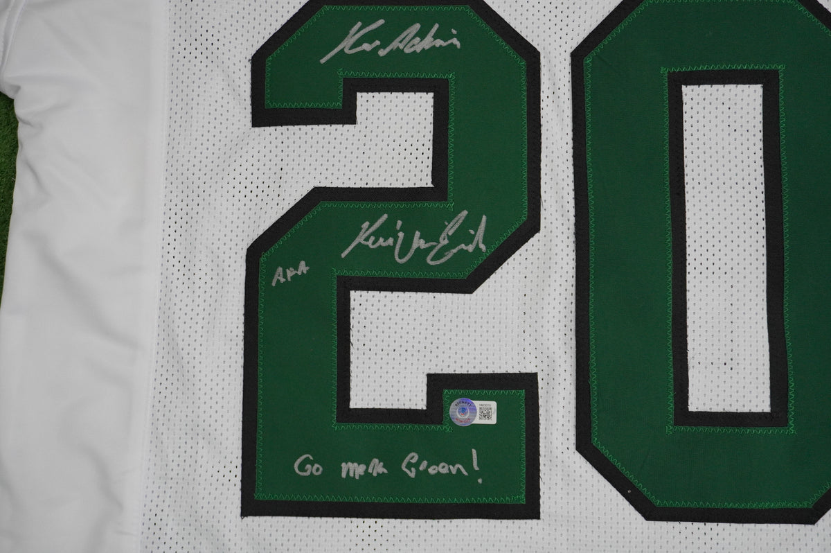 KEVIN VON ERICH ADKISSON NORTH TEXAS MEAN GREEN SIGNED White JERSEY Size XL BAS