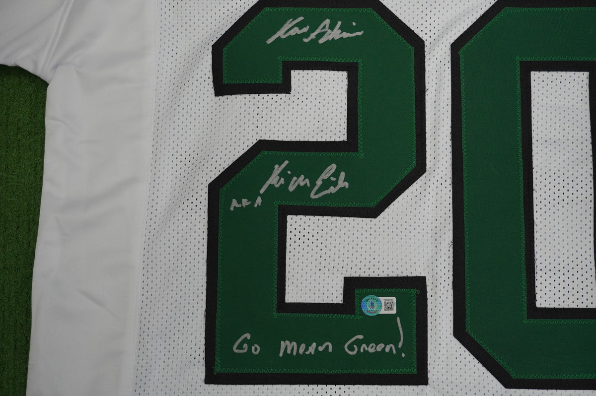 KEVIN VON ERICH ADKISSON NORTH TEXAS MEAN GREEN SIGNED White JERSEY Size XL BAS