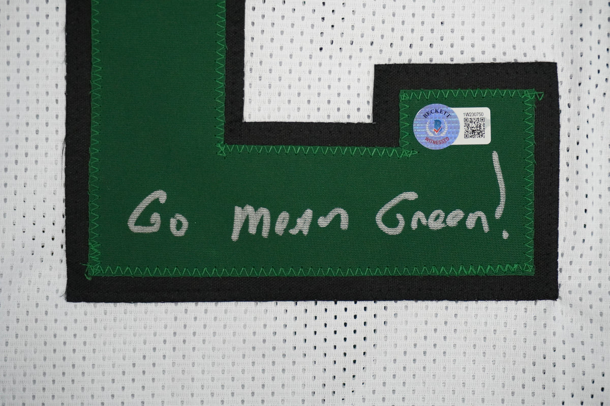 KEVIN VON ERICH ADKISSON NORTH TEXAS MEAN GREEN SIGNED White JERSEY Size XL BAS