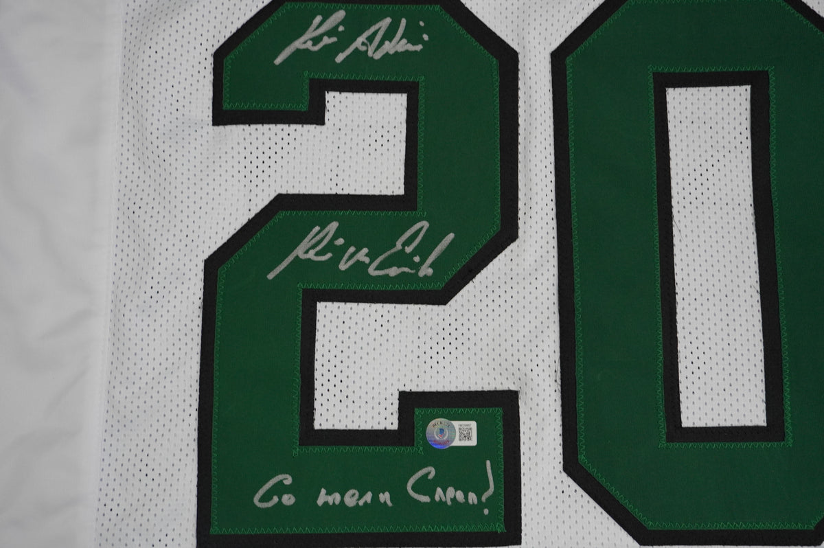 KEVIN VON ERICH ADKISSON NORTH TEXAS MEAN GREEN SIGNED White JERSEY Size XL BAS