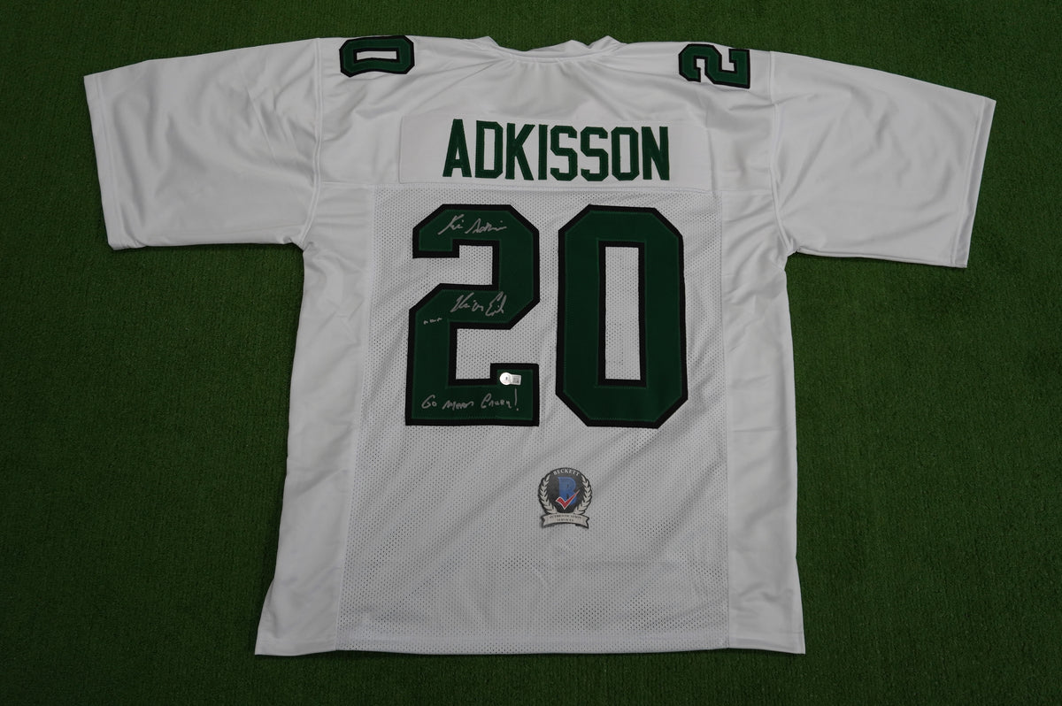 KEVIN VON ERICH ADKISSON NORTH TEXAS MEAN GREEN SIGNED White JERSEY Size 2XL BAS