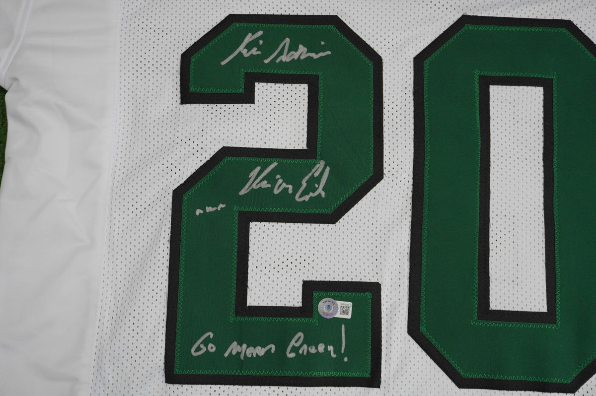 KEVIN VON ERICH ADKISSON NORTH TEXAS MEAN GREEN SIGNED White JERSEY Size 2XL BAS