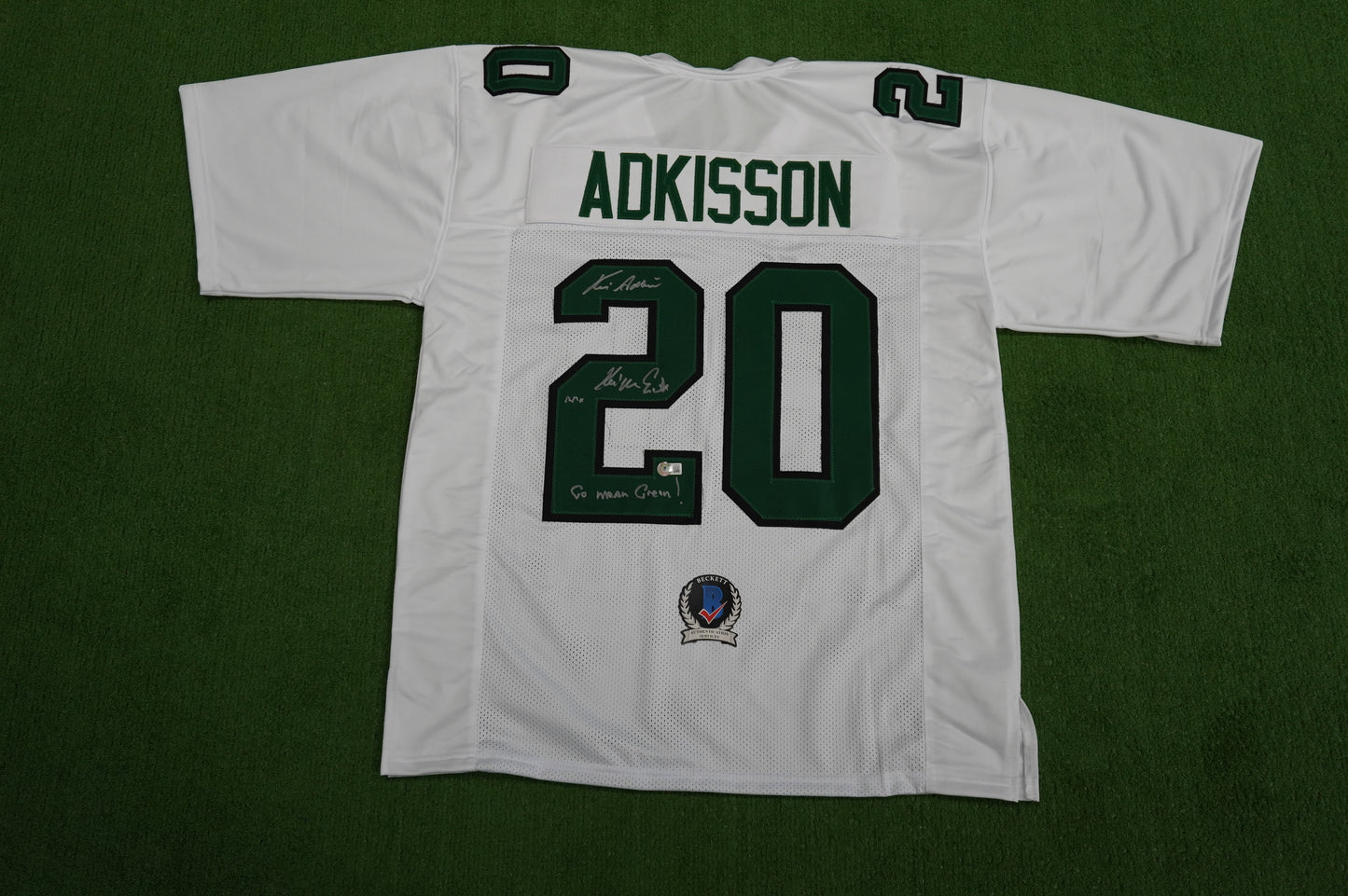 KEVIN VON ERICH ADKISSON NORTH TEXAS MEAN GREEN SIGNED JERSEY Size 2XL BAS