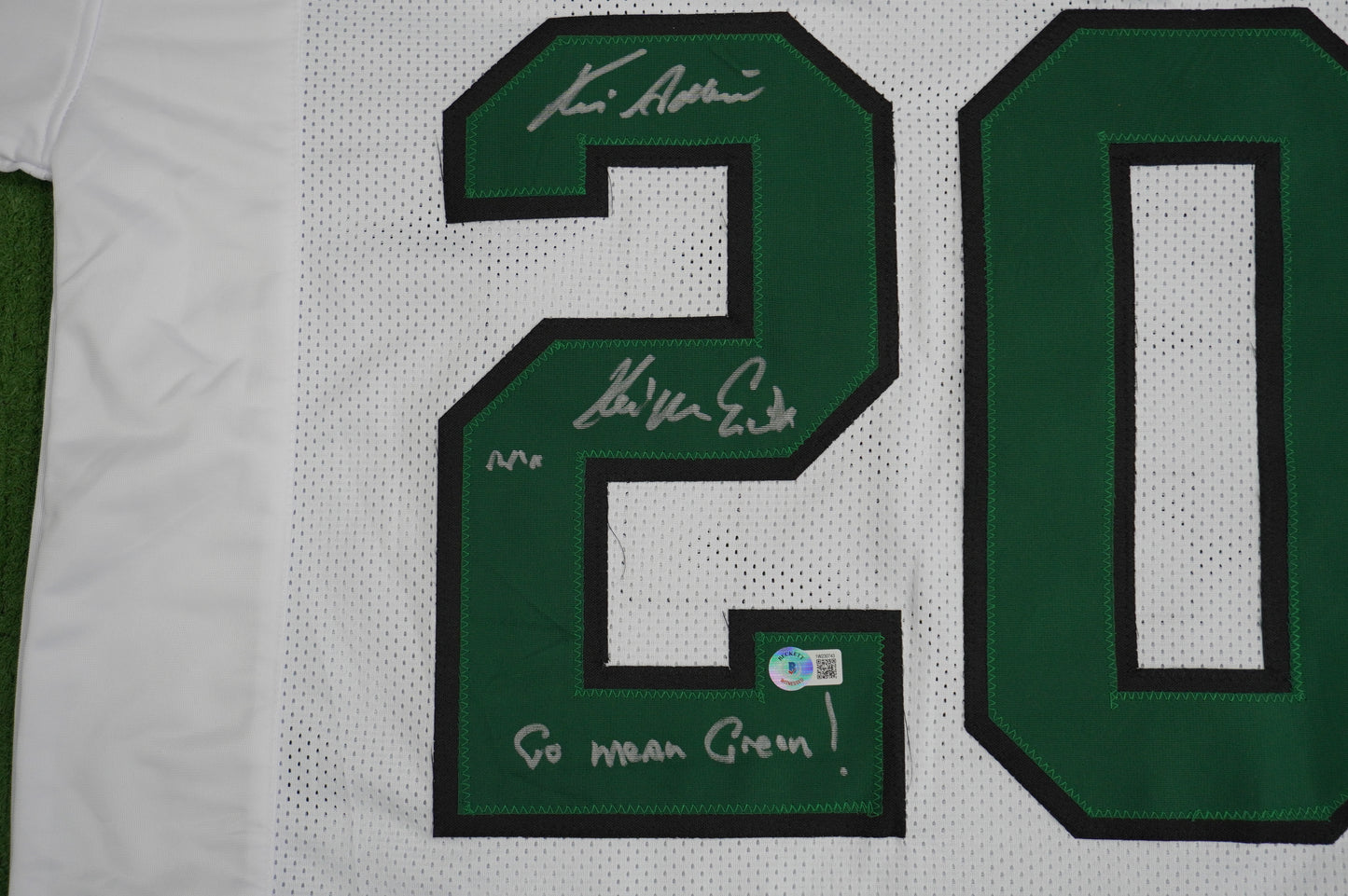 KEVIN VON ERICH ADKISSON NORTH TEXAS MEAN GREEN SIGNED JERSEY Size 2XL BAS
