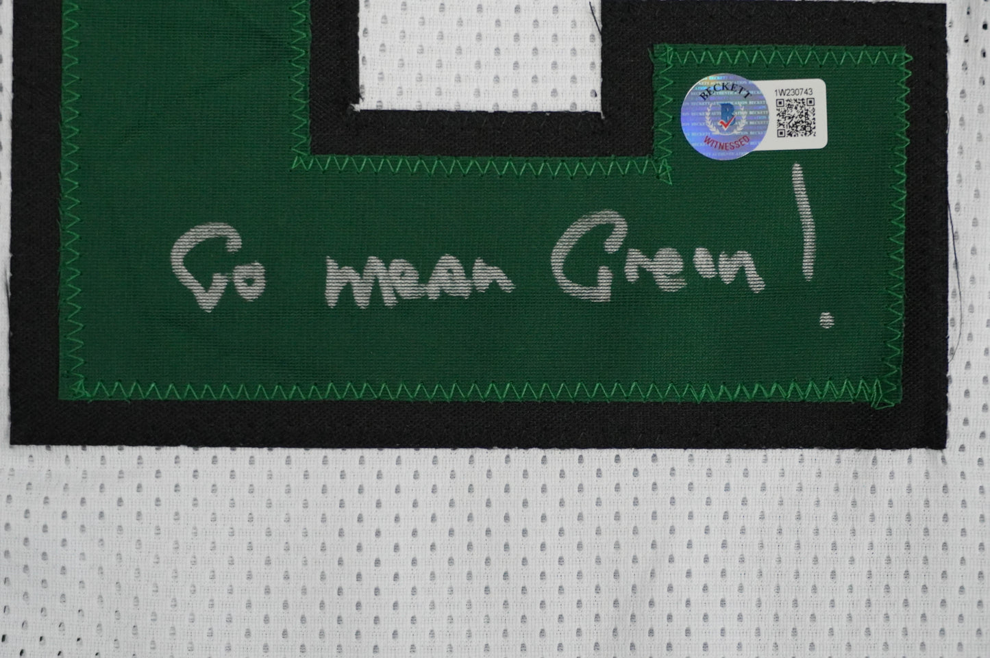 KEVIN VON ERICH ADKISSON NORTH TEXAS MEAN GREEN SIGNED JERSEY Size 2XL BAS