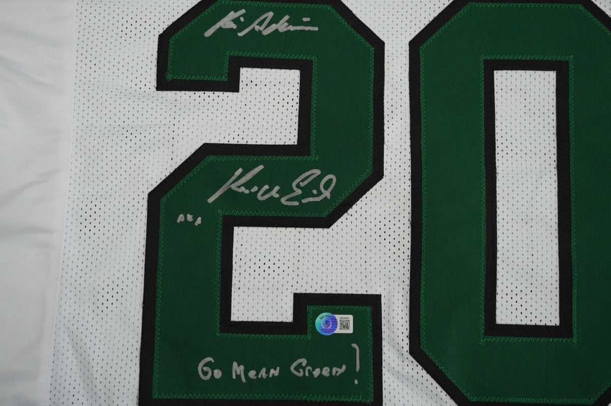 KEVIN VON ERICH ADKISSON NORTH TEXAS MEAN GREEN SIGNED White JERSEY Size 2XL BAS
