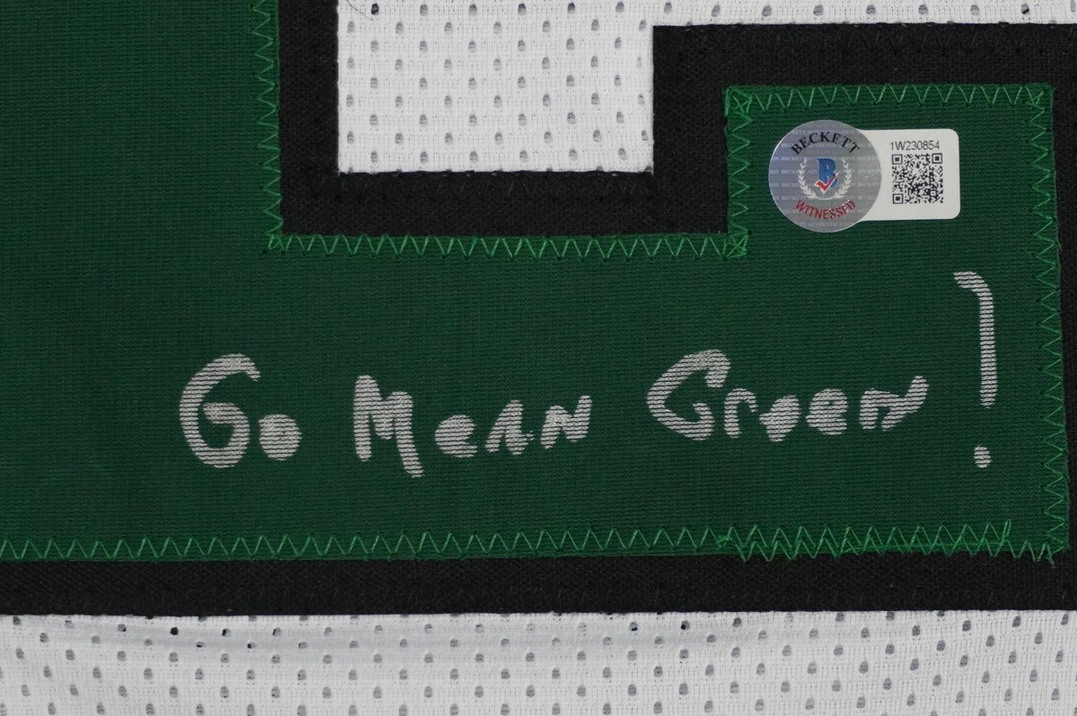 KEVIN VON ERICH ADKISSON NORTH TEXAS MEAN GREEN SIGNED White JERSEY Size 2XL BAS