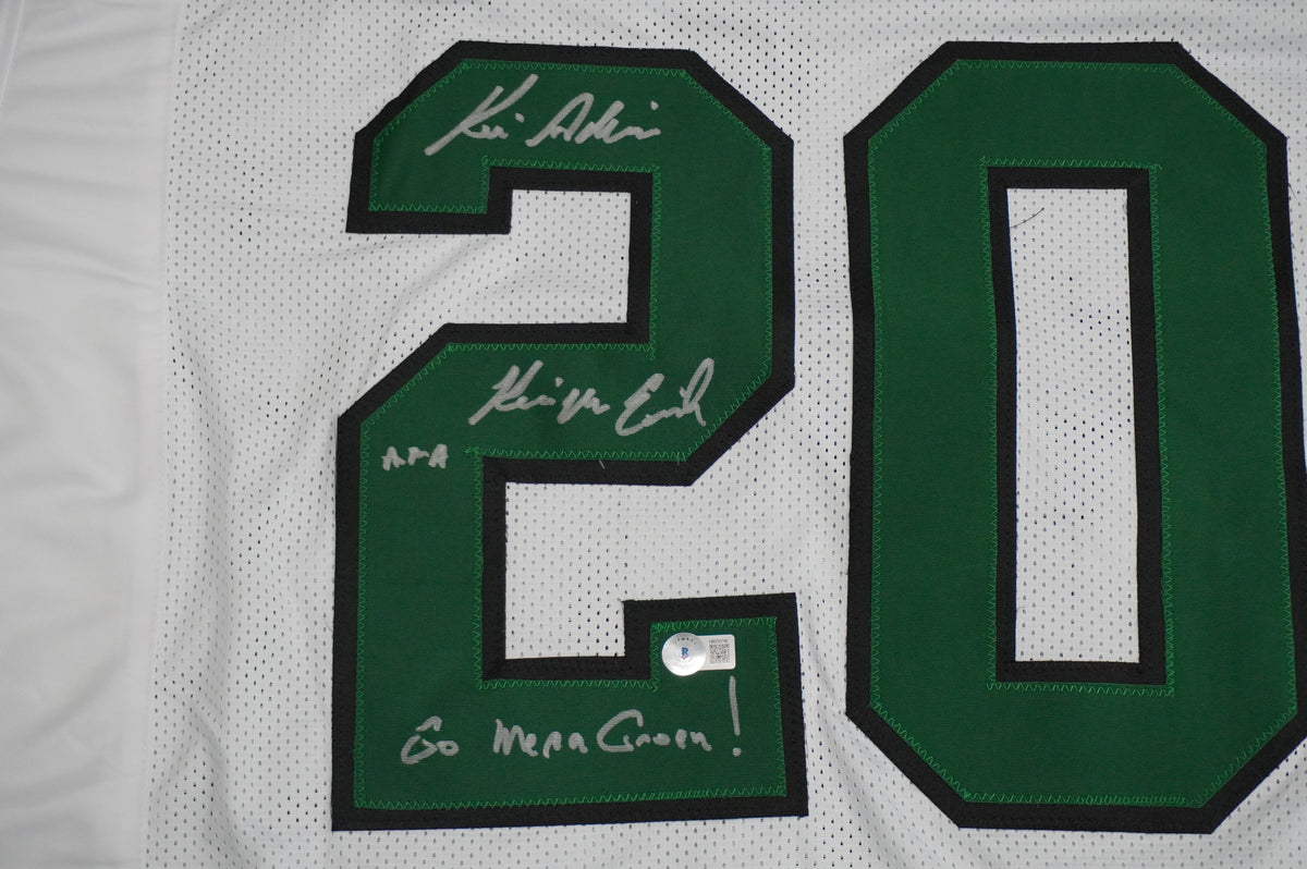 KEVIN VON ERICH ADKISSON NORTH TEXAS MEAN GREEN SIGNED White JERSEY Size 3XL BAS