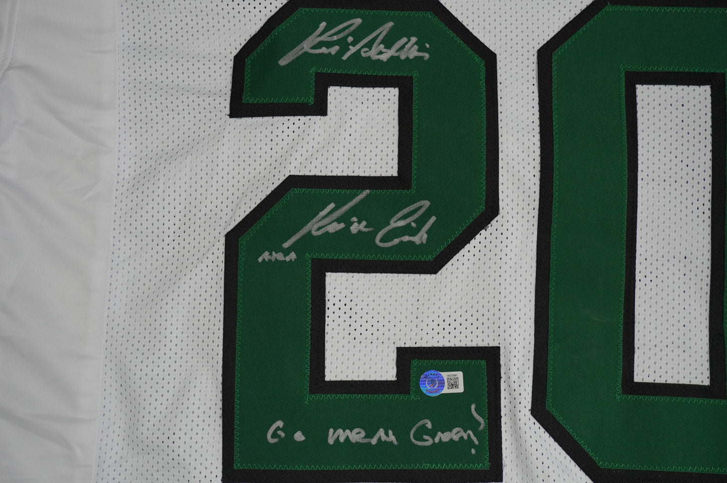 KEVIN VON ERICH ADKISSON NORTH TEXAS MEAN GREEN SIGNED White JERSEY Size 3XL BAS