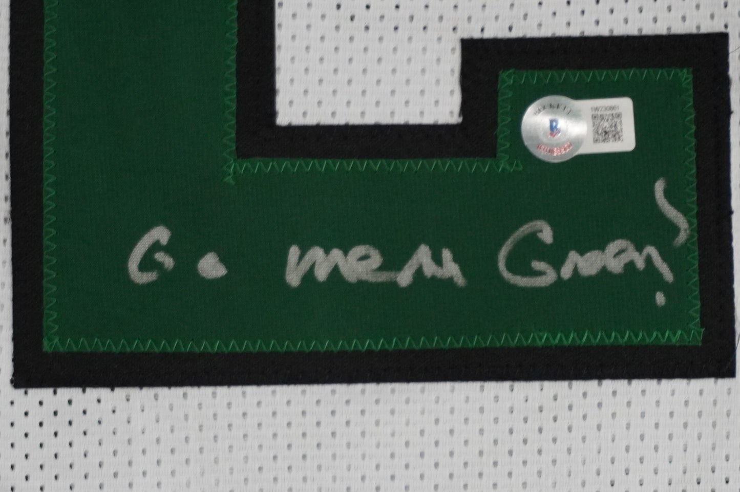 KEVIN VON ERICH ADKISSON NORTH TEXAS MEAN GREEN SIGNED White JERSEY Size 3XL BAS