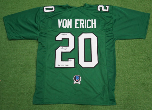 KEVIN VON ERICH ADKISSON NORTH TEXAS MEAN GREEN SIGNED JERSEY Size 3XL BAS