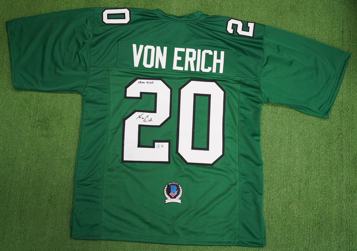 KEVIN VON ERICH ADKISSON NORTH TEXAS MEAN GREEN SIGNED JERSEY Size 2XL BAS