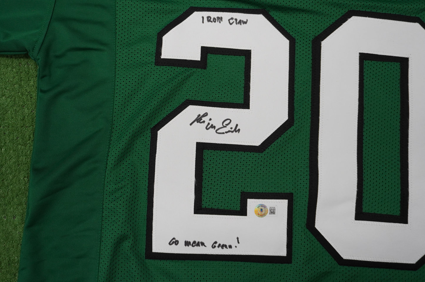KEVIN VON ERICH ADKISSON NORTH TEXAS MEAN GREEN SIGNED JERSEY Size 2XL BAS