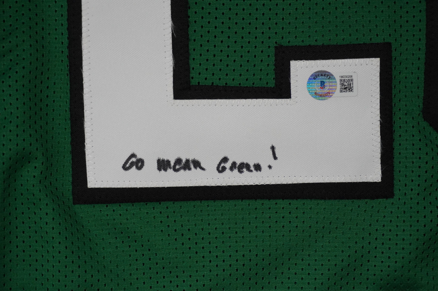 KEVIN VON ERICH ADKISSON NORTH TEXAS MEAN GREEN SIGNED JERSEY Size 2XL BAS