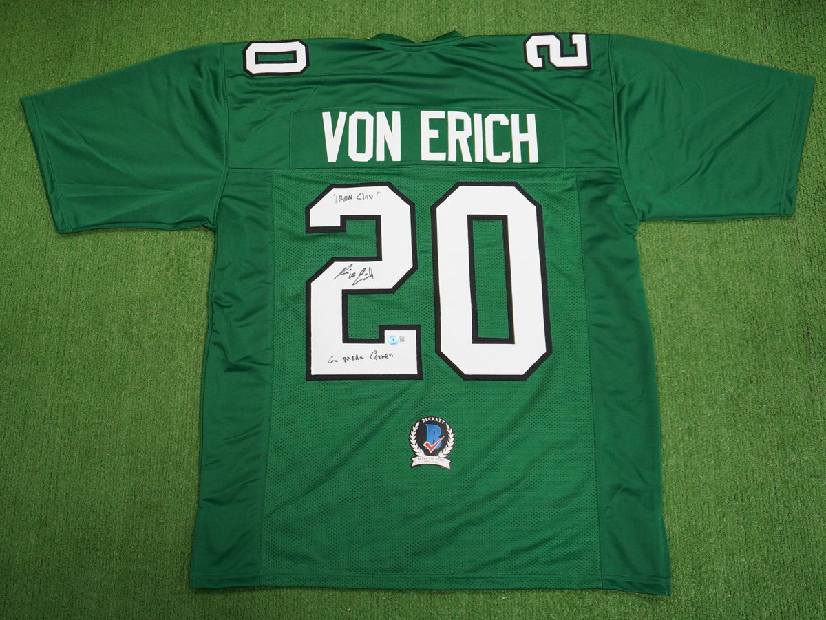 KEVIN VON ERICH ADKISSON NORTH TEXAS MEAN GREEN SIGNED JERSEY Size XL BAS