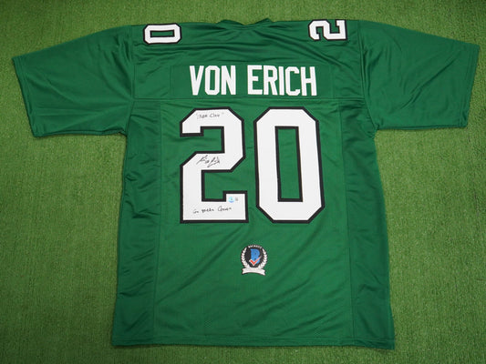 KEVIN VON ERICH ADKISSON NORTH TEXAS MEAN GREEN SIGNED JERSEY Size XL BAS