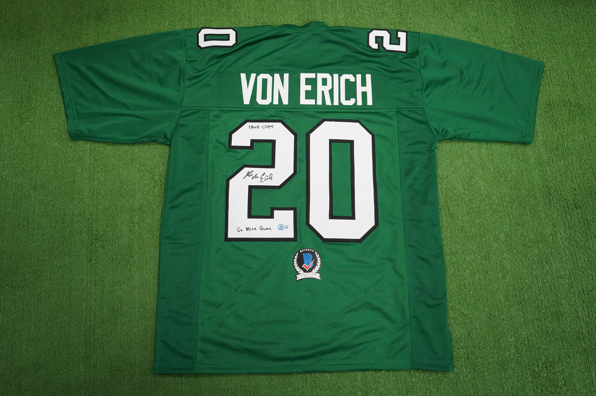 KEVIN VON ERICH ADKISSON NORTH TEXAS MEAN GREEN SIGNED JERSEY Size XL BAS