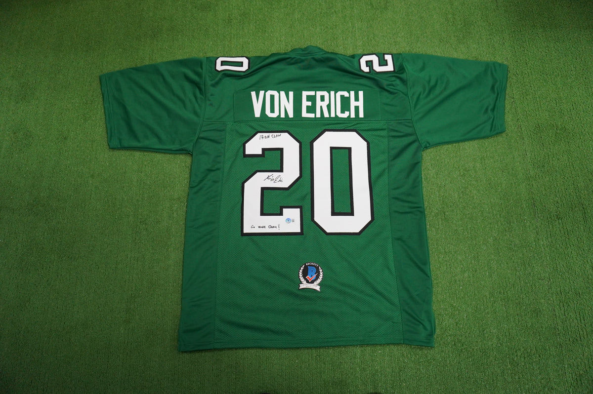 KEVIN VON ERICH ADKISSON NORTH TEXAS MEAN GREEN SIGNED JERSEY Size XL BAS