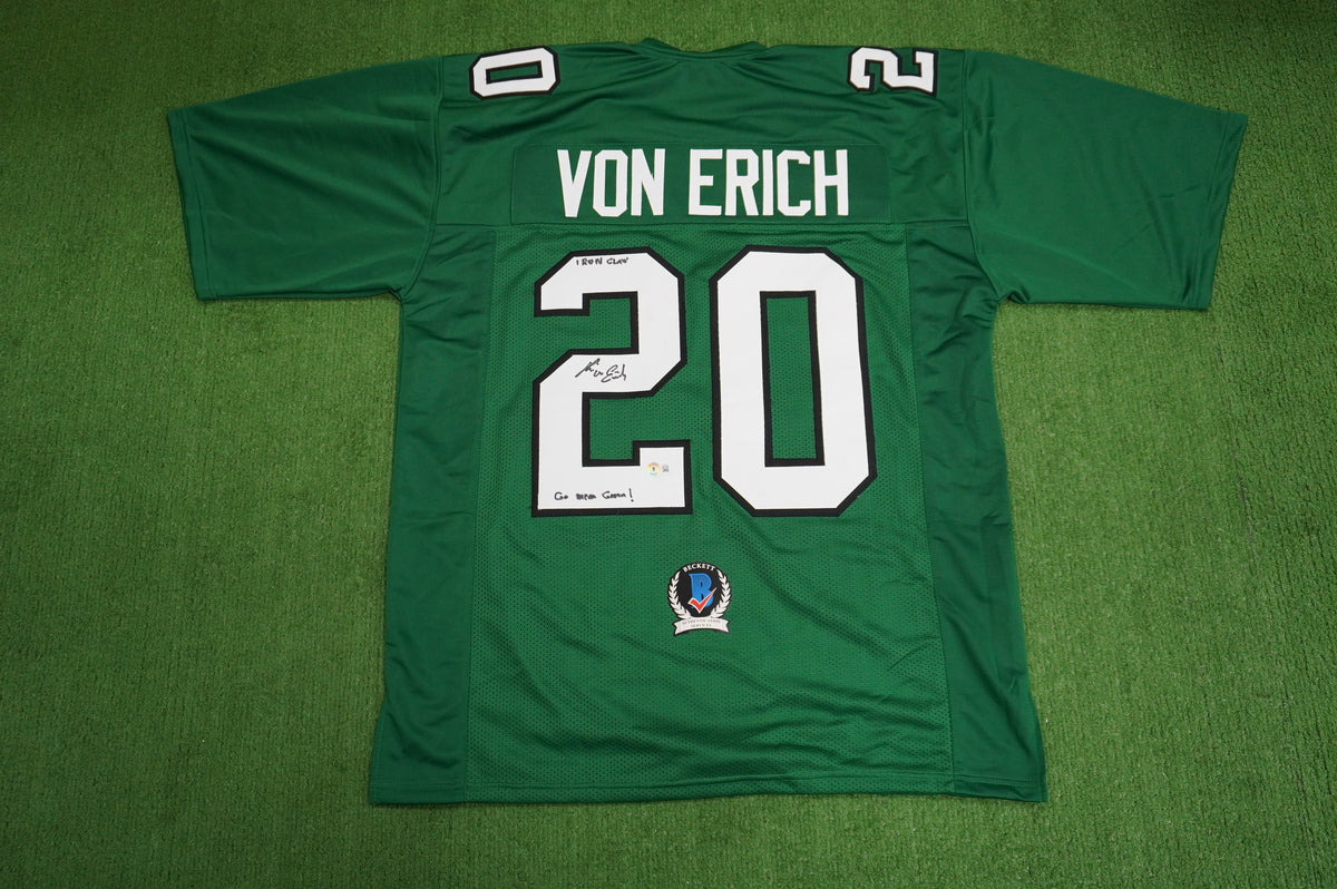 KEVIN VON ERICH ADKISSON NORTH TEXAS MEAN GREEN SIGNED JERSEY Size XL BAS