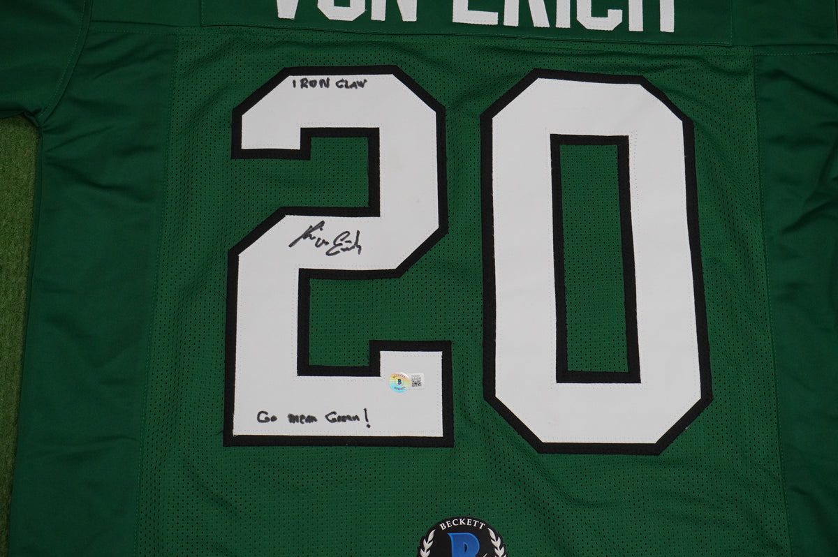 KEVIN VON ERICH ADKISSON NORTH TEXAS MEAN GREEN SIGNED JERSEY Size XL BAS