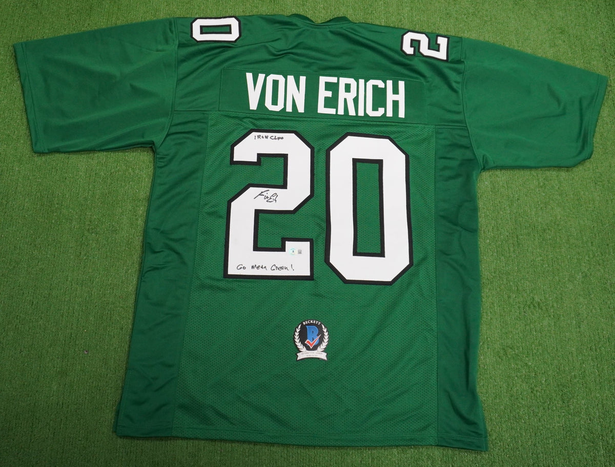 KEVIN VON ERICH ADKISSON NORTH TEXAS MEAN GREEN SIGNED JERSEY Size XL BAS