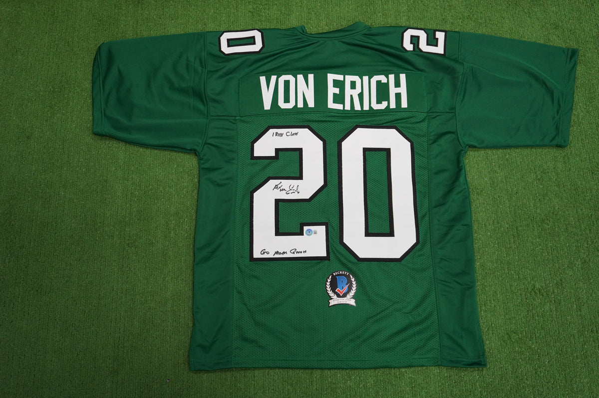KEVIN VON ERICH ADKISSON NORTH TEXAS MEAN GREEN SIGNED JERSEY Size L BAS