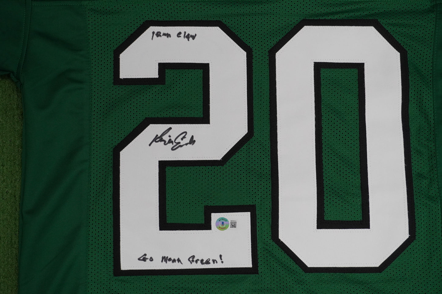 KEVIN VON ERICH ADKISSON NORTH TEXAS MEAN GREEN SIGNED JERSEY Size L BAS