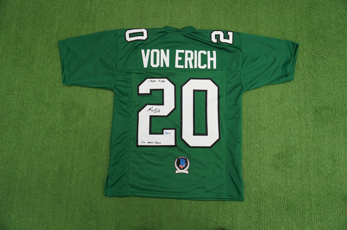 KEVIN VON ERICH ADKISSON NORTH TEXAS MEAN GREEN SIGNED JERSEY Size M BAS