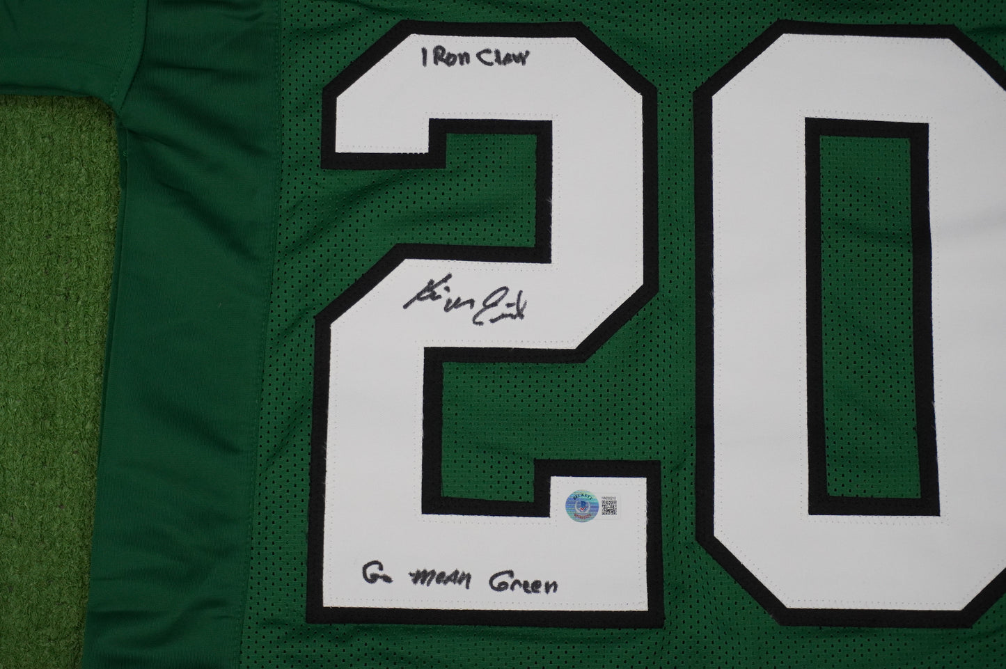 KEVIN VON ERICH ADKISSON NORTH TEXAS MEAN GREEN SIGNED JERSEY Size M BAS