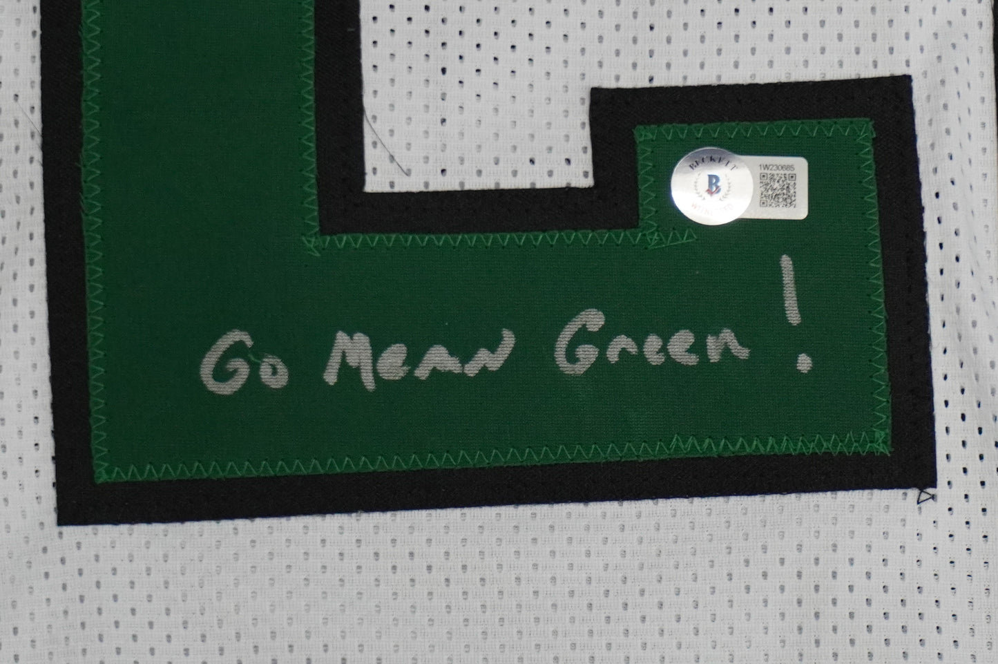 KEVIN VON ERICH ADKISSON NORTH TEXAS MEAN GREEN SIGNED White JERSEY Size 3XL