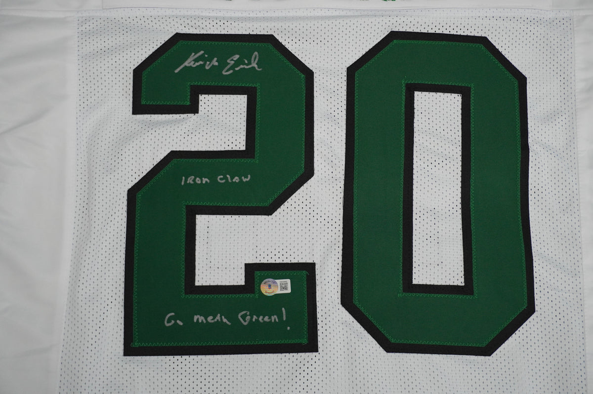 KEVIN VON ERICH ADKISSON NORTH TEXAS MEAN GREEN SIGNED White JERSEY Size 2XL