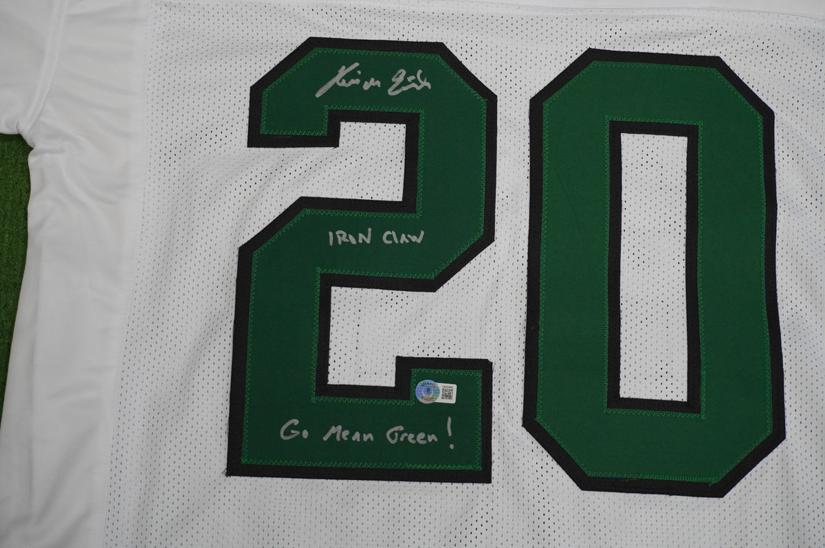 KEVIN VON ERICH ADKISSON NORTH TEXAS MEAN GREEN SIGNED White JERSEY Size 3XL