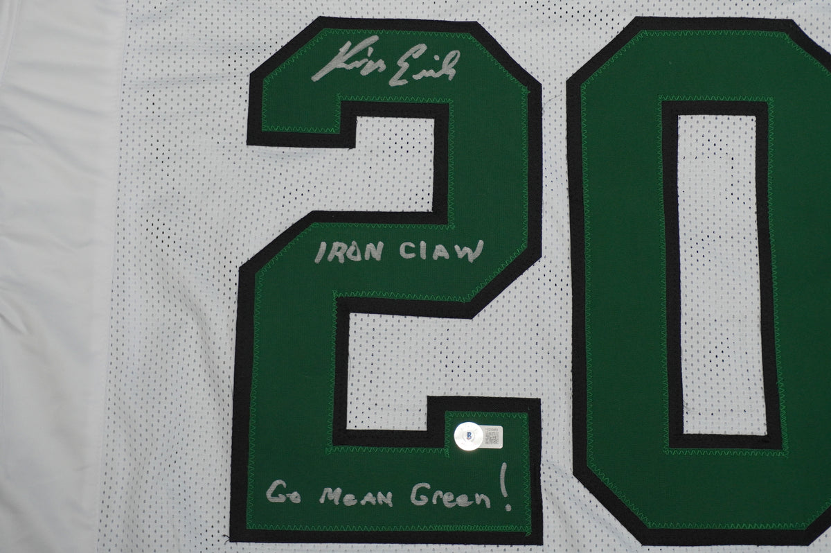 KEVIN VON ERICH ADKISSON NORTH TEXAS MEAN GREEN SIGNED White JERSEY Size 3XL
