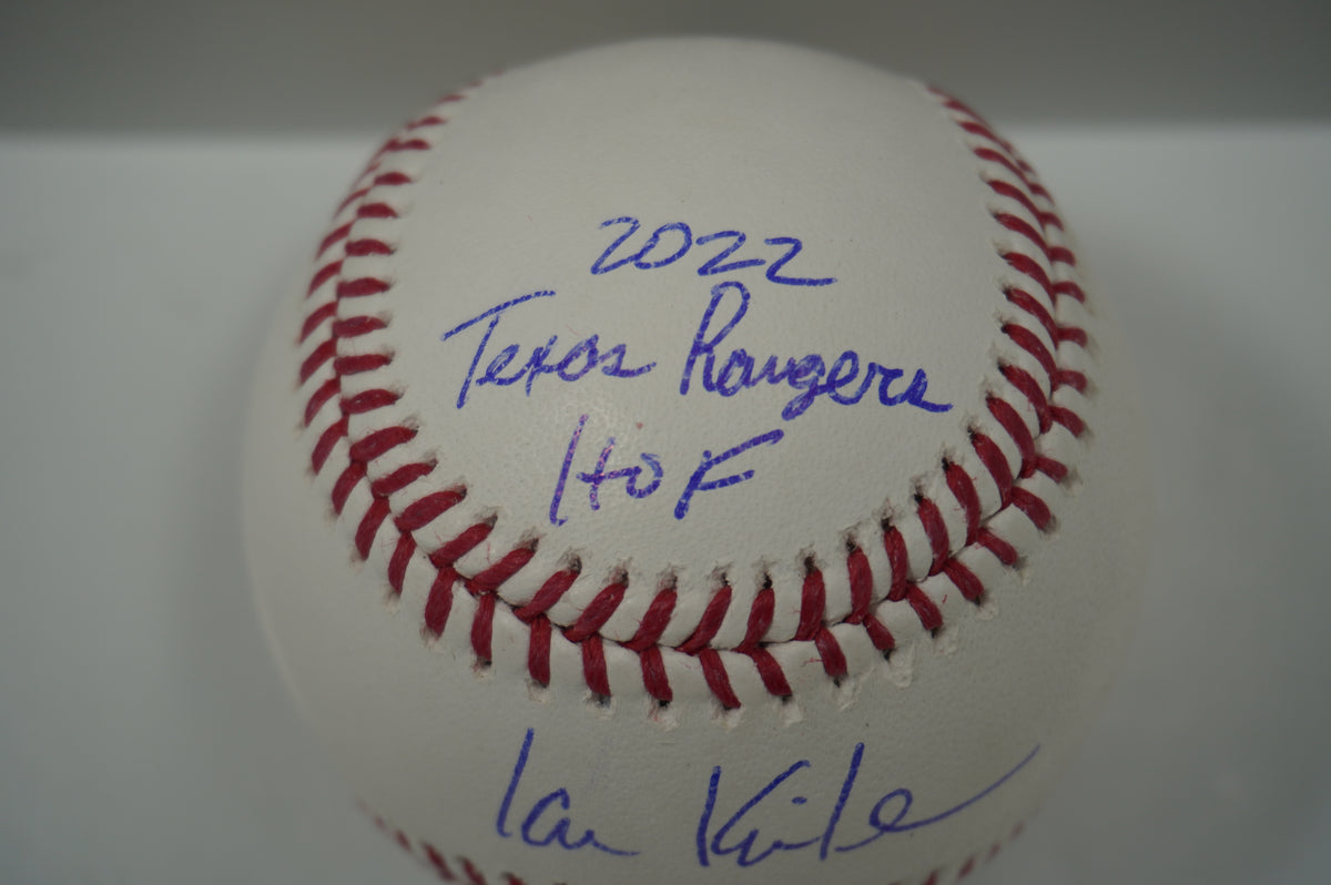 IAN KINSLER TEXAS RANGERS SIGNED Rawlings OML BASEBALL w/2022 Rangers HOF BAS