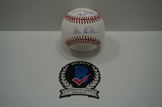 IAN KINSLER TEXAS RANGERS SIGNED Rawlings OML BASEBALL w/2022 Rangers HOF BAS
