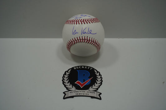 IAN KINSLER TEXAS RANGERS SIGNED Rawlings OML BASEBALL w/2022 Rangers HOF BAS