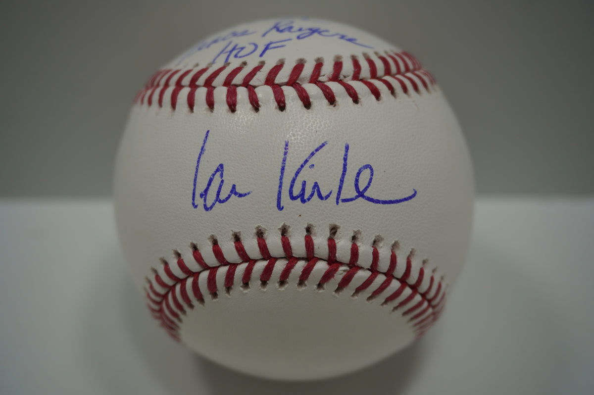 IAN KINSLER TEXAS RANGERS SIGNED Rawlings OML BASEBALL w/2022 Rangers HOF BAS