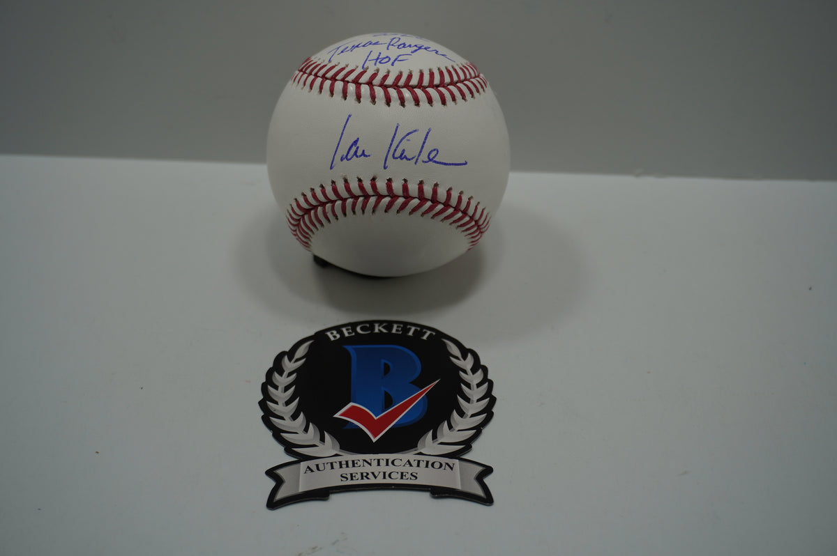 IAN KINSLER TEXAS RANGERS SIGNED Rawlings OML BASEBALL w/2022 Rangers HOF BAS